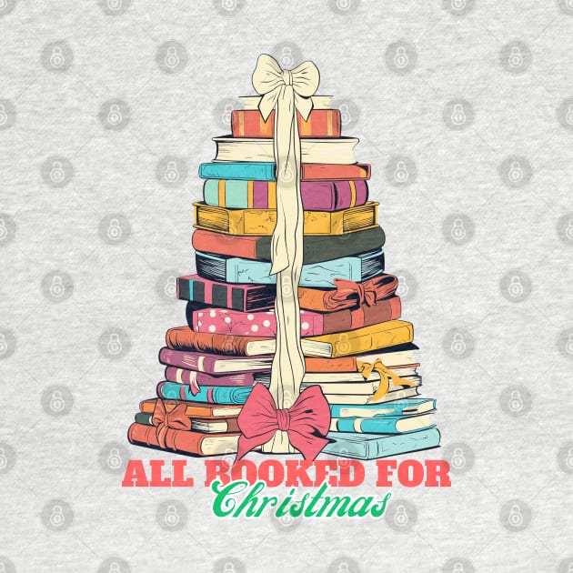 All Booked for Christmas Sweatshirt, Bookworm Christmas Hoodie, Christmas Gift for Teacher, Christmas Book Tree Hoodie, Gift for Librarian by Abystoic